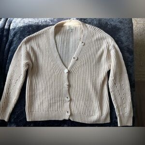 Stitch and‎ knot Cream Button-Up Cardigan